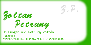 zoltan petruny business card